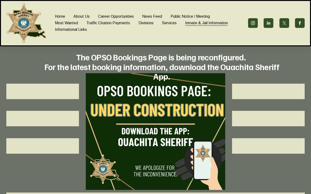 Ouachita Parish arrest search through the OPSO app