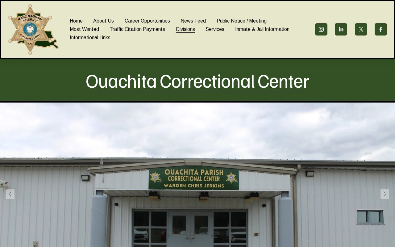 Ouachita Parish arrest records at Ouachita Correctional Center
