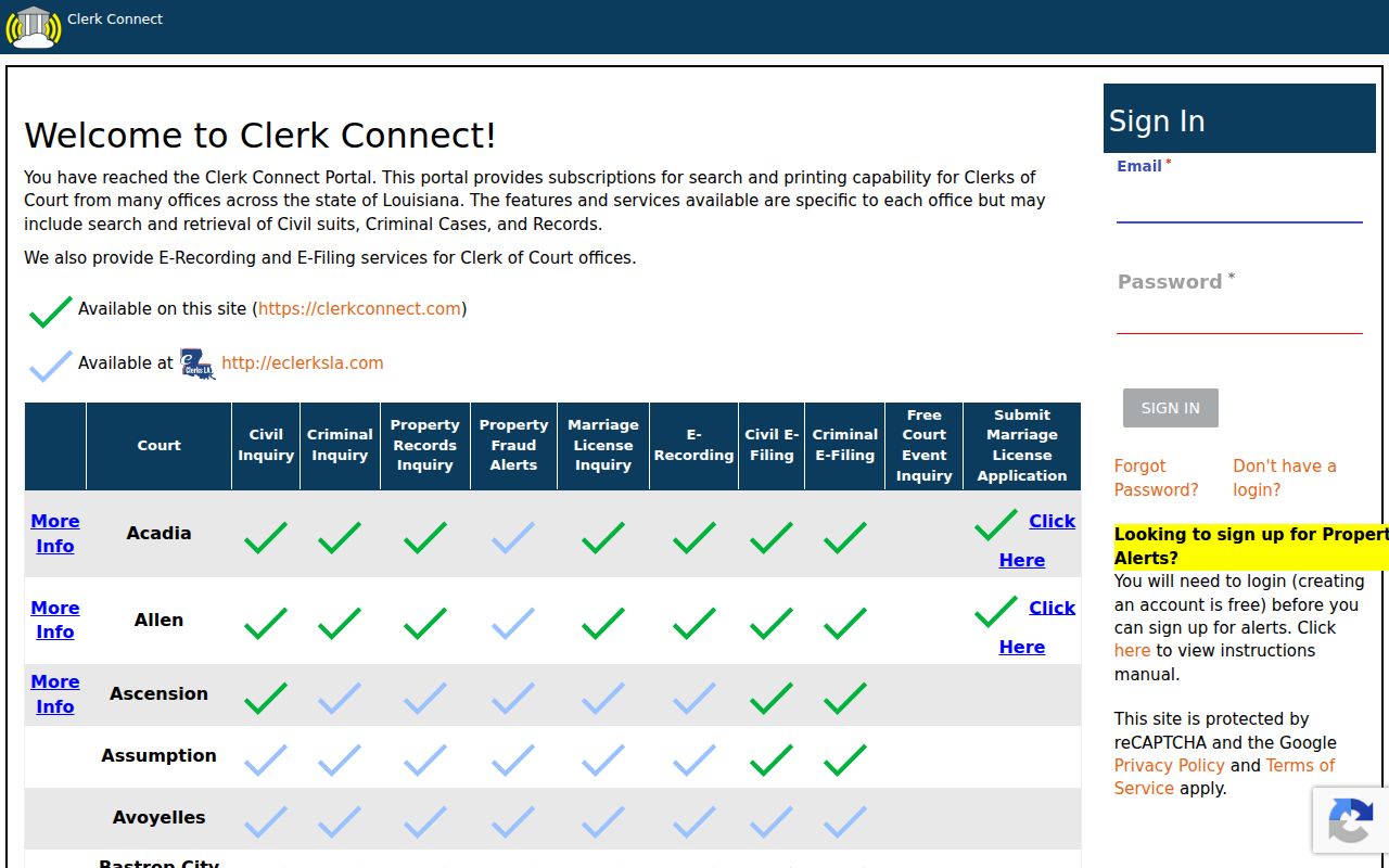Ouachita Parish court case lookup on Clerk Connect
